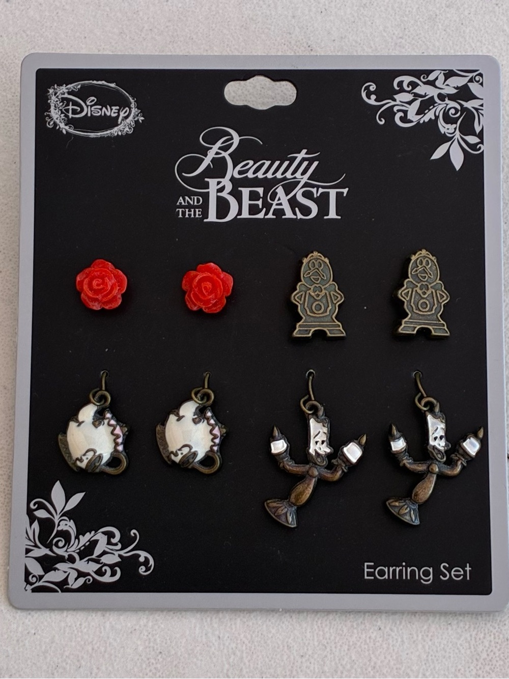 Hot Topic Disney Beauty and the Beast Earring Set